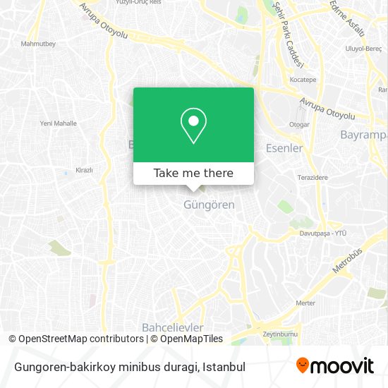 Gungoren-bakirkoy minibus duragi map