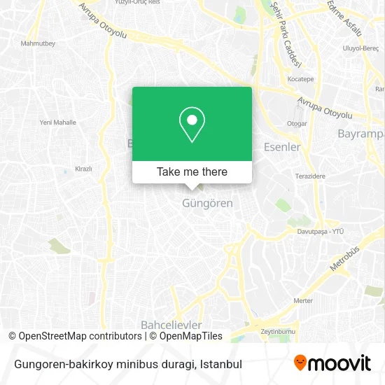 Gungoren-bakirkoy minibus duragi map