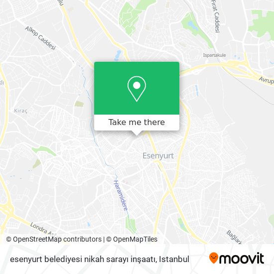 esenyurt belediyesi nikah sarayı inşaatı map