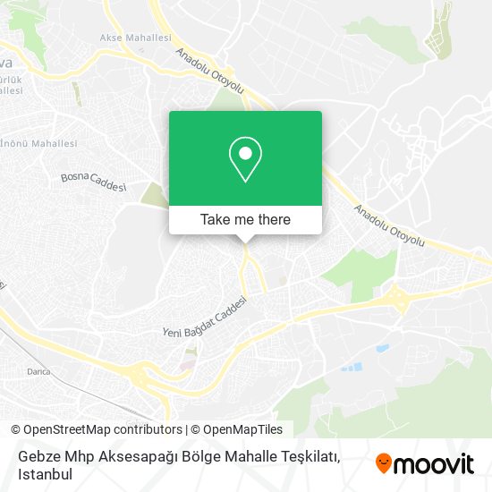 Gebze Mhp Aksesapağı Bölge Mahalle Teşkilatı map