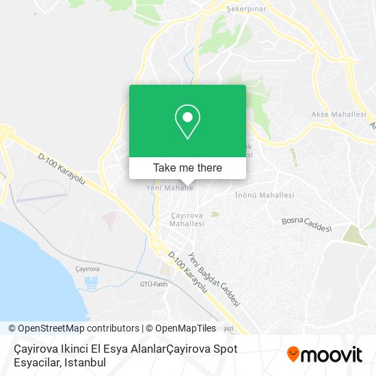 Çayirova Ikinci El Esya AlanlarÇayirova Spot Esyacilar map
