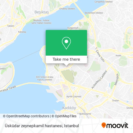 Üsküdar zeynepkamil hastanesi map