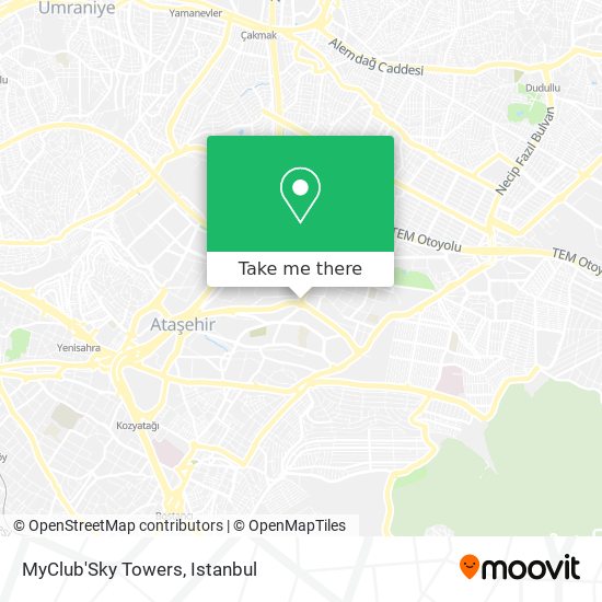 how to get to myclub sky towers in atasehir by bus metro train or cable car