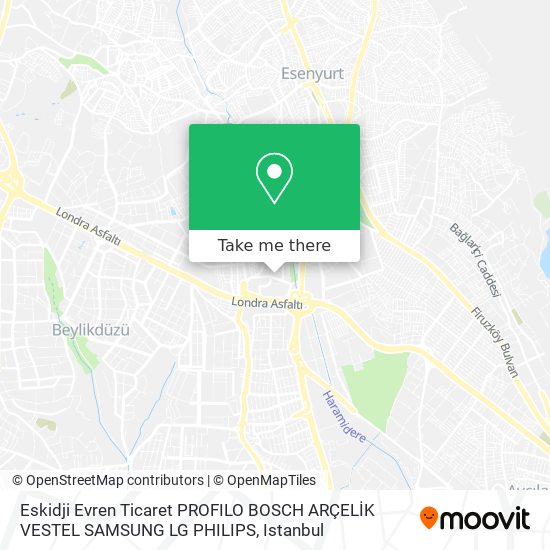 Eskidji Evren Ticaret PROFILO BOSCH ARÇELİK VESTEL SAMSUNG LG PHILIPS map