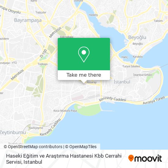 Haseki Eğitim ve Araştırma Hastanesi  Kbb Cerrahi  Servisi map