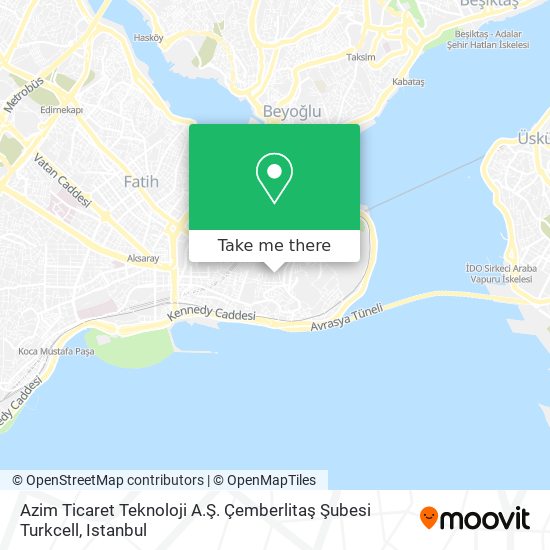 Azim Ticaret Teknoloji A.Ş. Çemberlitaş Şubesi Turkcell map
