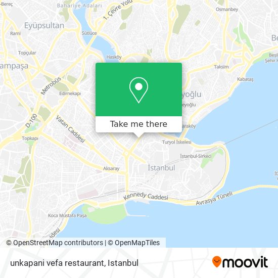 unkapani vefa restaurant map