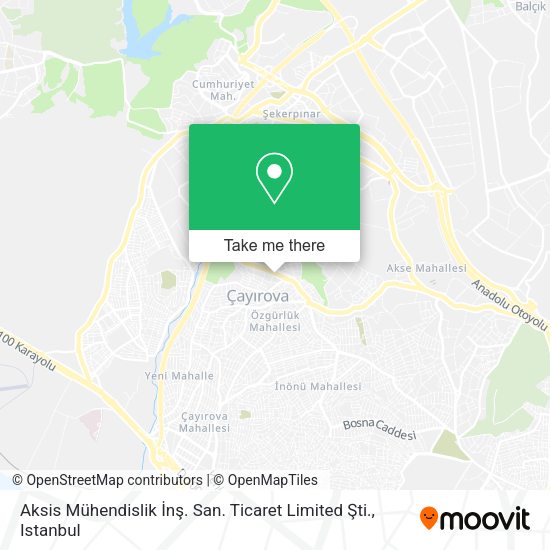 Aksis Mühendislik İnş. San. Ticaret Limited Şti. map
