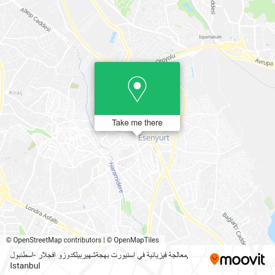 معالجة فيزيائية في اسنيورت بهجةشهيربيلكدوزو افجلار -اسطنبول map