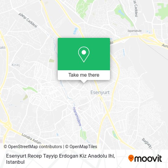 Esenyurt Recep Tayyip Erdogan Kiz Anadolu Ihl map