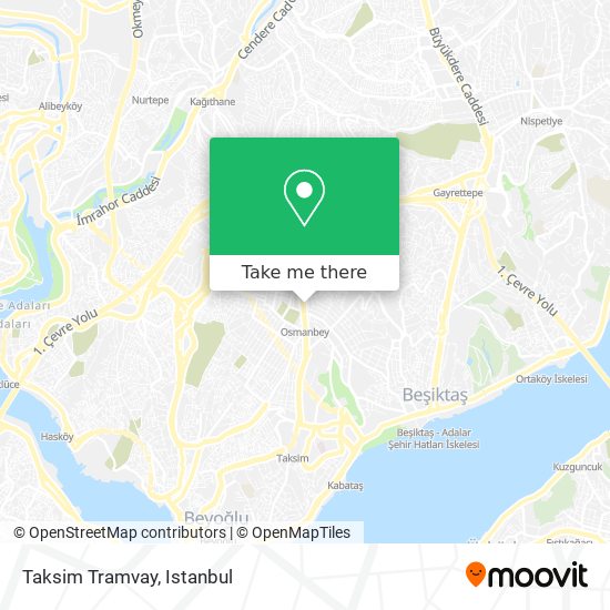 Taksim Tramvay map