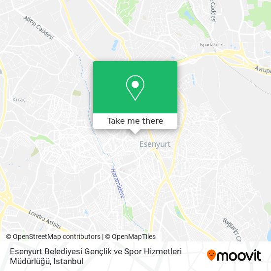 Esenyurt Belediyesi Gençlik ve Spor Hizmetleri Müdürlüğü map