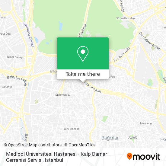 Medipol Üniversitesi Hastanesi - Kalp Damar Cerrahisi Servisi map