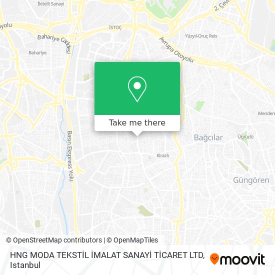 HNG MODA TEKSTİL İMALAT SANAYİ TİCARET LTD map