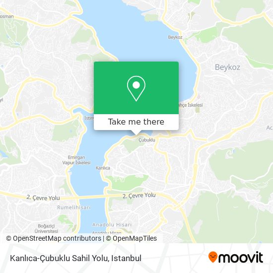 Kanlıca-Çubuklu Sahil Yolu map