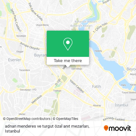 adnan menderes ve turgut özal anıt mezarları map