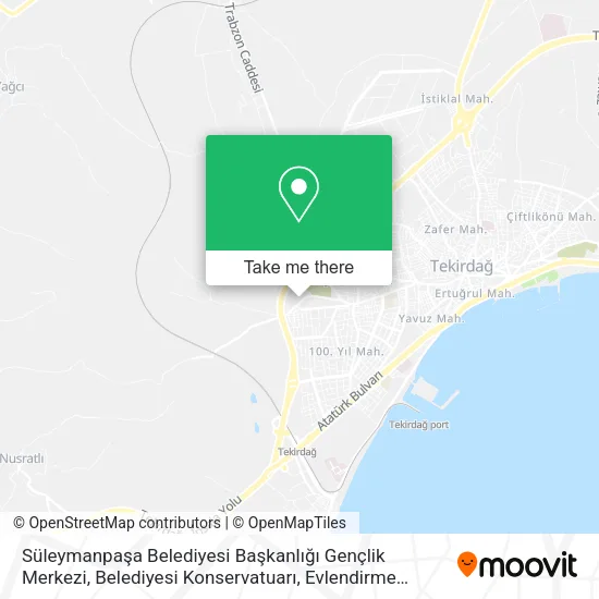 Süleymanpaşa Belediyesi Başkanlığı Gençlik Merkezi, Belediyesi Konservatuarı, Evlendirme Dairesi map