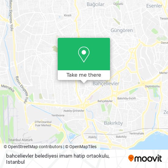 bahcelievler belediyesi imam hatip ortaokulu map