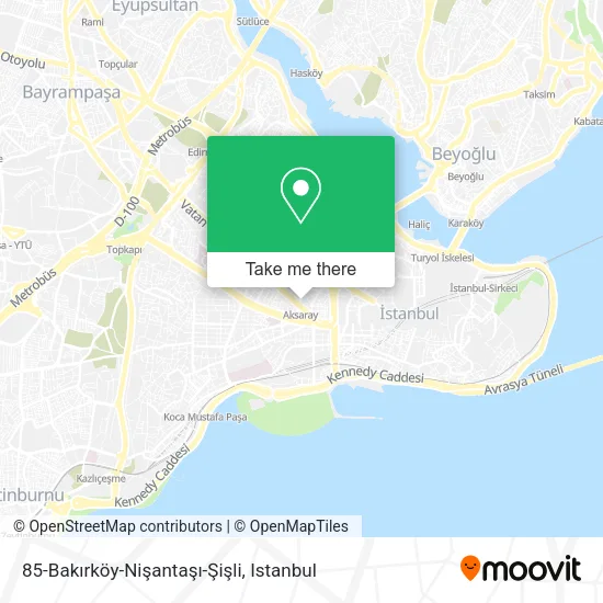 85-Bakırköy-Nişantaşı-Şişli map