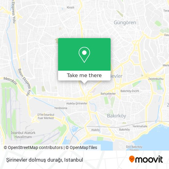 Şirinevler dolmuş durağı map