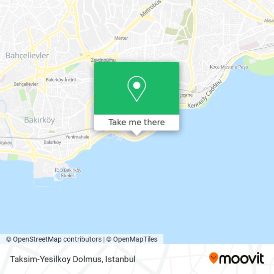 Taksim-Yesilkoy Dolmus map