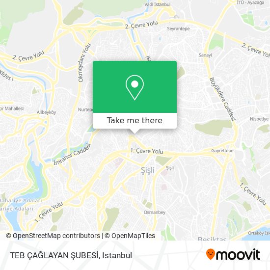 TEB ÇAĞLAYAN ŞUBESİ map
