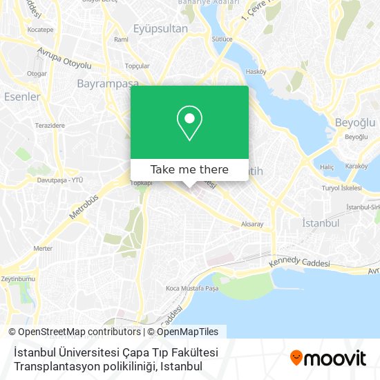 İstanbul Üniversitesi Çapa Tıp Fakültesi Transplantasyon polikiliniği map