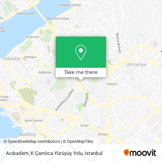 Acıbadem, K.Çamlıca Yürüyüş Yolu map