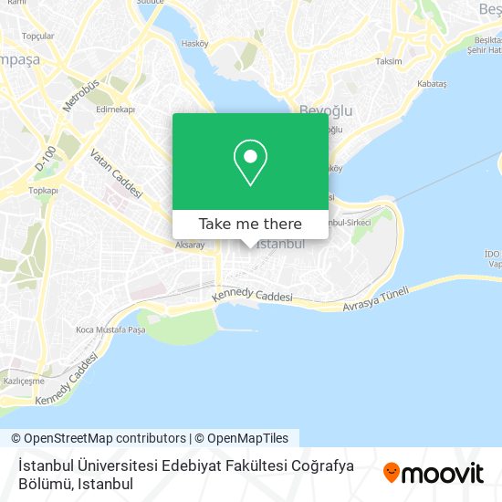 İstanbul Üniversitesi Edebiyat Fakültesi Coğrafya Bölümü map