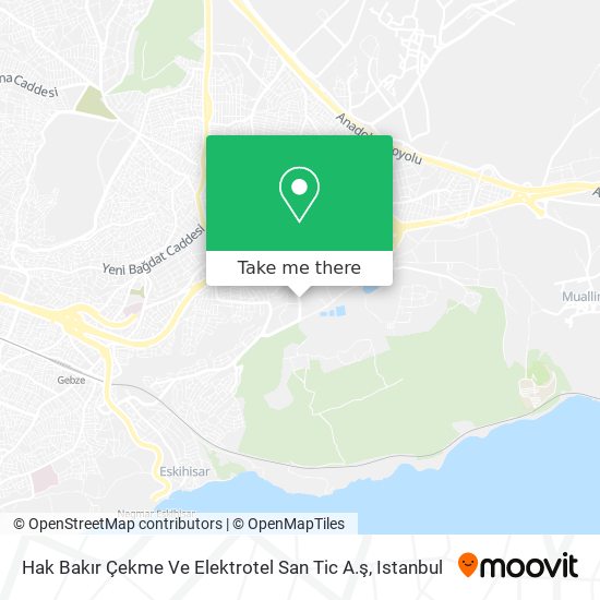 Hak Bakır Çekme Ve Elektrotel San Tic A.ş map