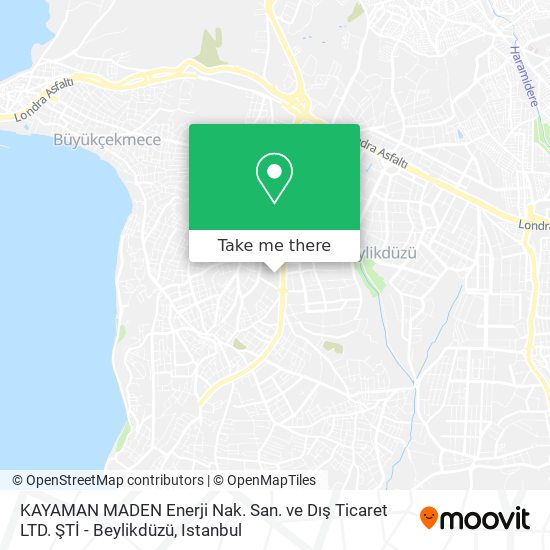 KAYAMAN MADEN Enerji Nak. San. ve Dış Ticaret LTD. ŞTİ - Beylikdüzü map