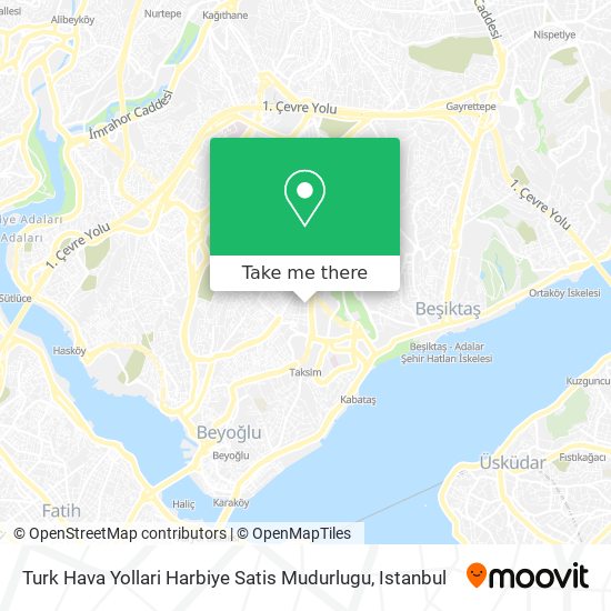 Turk Hava Yollari Harbiye Satis Mudurlugu map