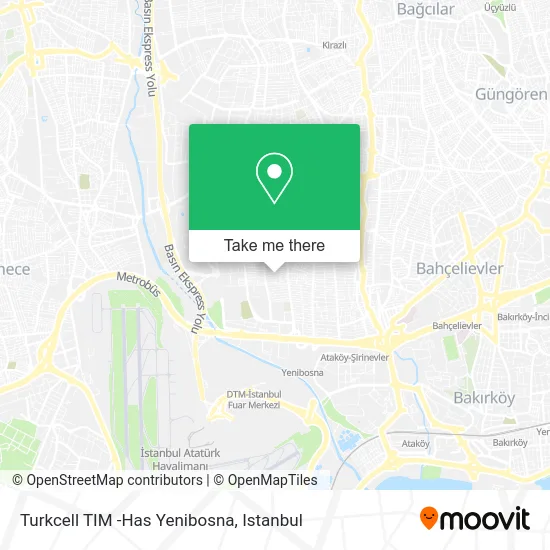 Turkcell TIM -Has Yenibosna map