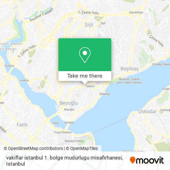 vakiflar istanbul 1. bolge mudurlugu misafirhanesi map