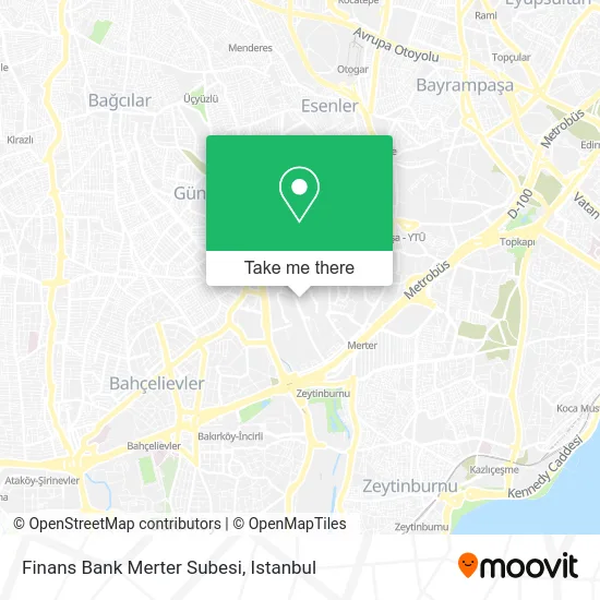 Finans Bank Merter Subesi map