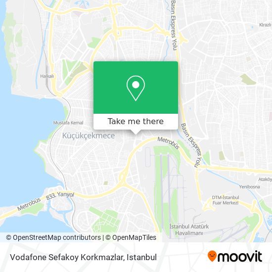 Vodafone Sefakoy Korkmazlar map