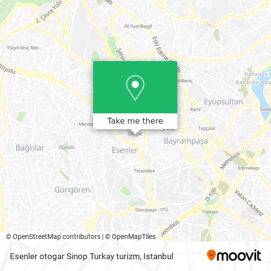 Esenler otogar Sinop Turkay turizm map