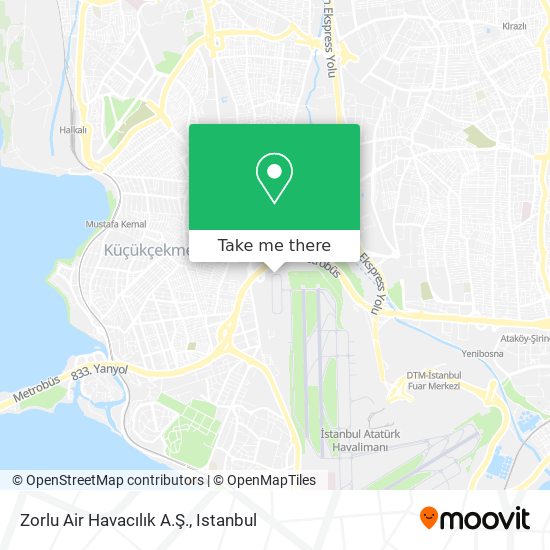 how to get to zorlu air havacilik a s in bakirkoy by bus or cable car