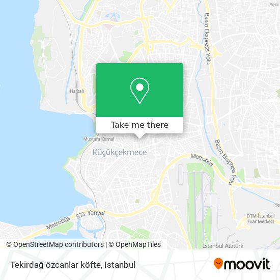 Tekirdağ özcanlar köfte map