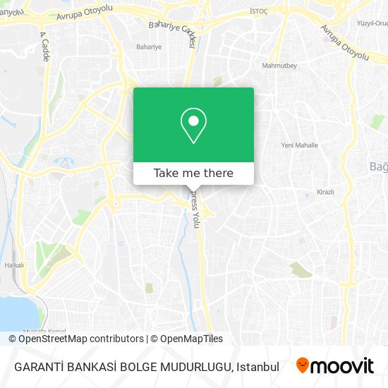 GARANTİ BANKASİ BOLGE MUDURLUGU map