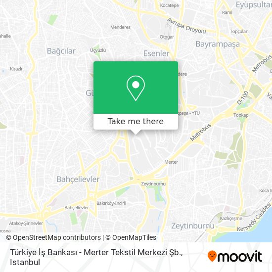 Türkiye İş Bankası - Merter Tekstil Merkezi Şb. map