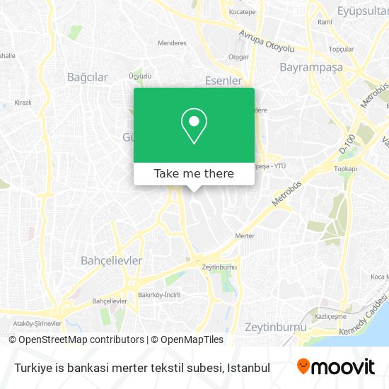 Turkiye is bankasi merter tekstil subesi map