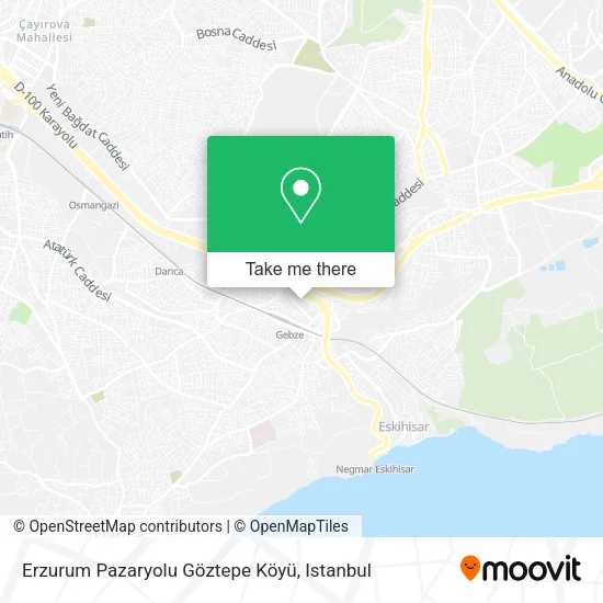 Erzurum Pazaryolu Göztepe Köyü map