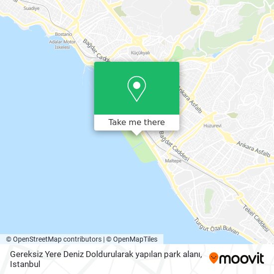 Gereksiz Yere Deniz Doldurularak yapılan park alanı map