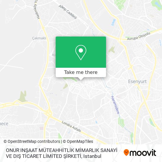 ONUR INŞAAT MÜTEAHHİTLİK MİMARLIK SANAYİ VE DIŞ TİCARET LİMİTED ŞİRKETİ map