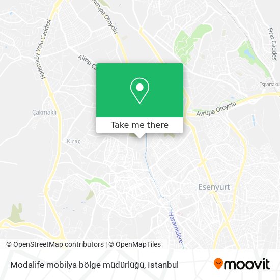 Modalife mobilya bölge müdürlüğü map