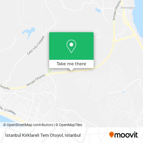 İstanbul Kirklareli Tem Otoyol map