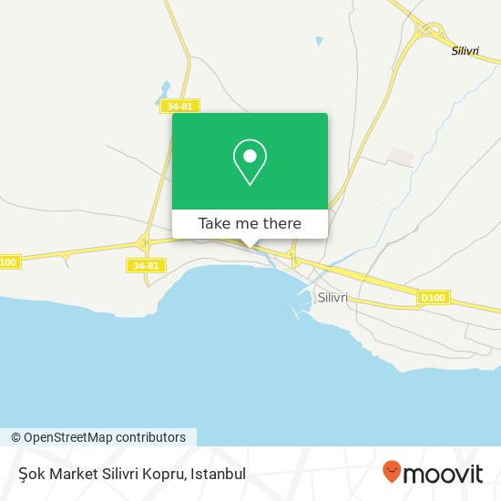 Şok Market Silivri Kopru map