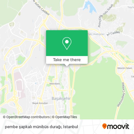 pembe şapkalı münibüs durağı map