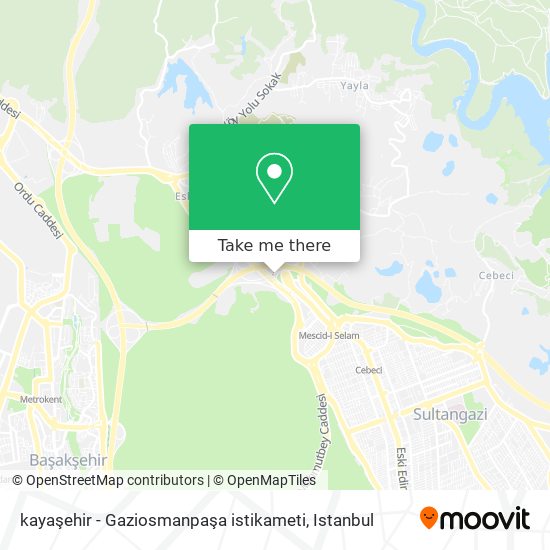 kayaşehir - Gaziosmanpaşa istikameti map